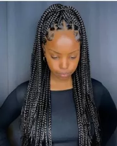 rubber band braids in high ponytail