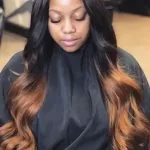 black to blond body wave partial sew in