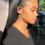 bone straight half sew in with french twists