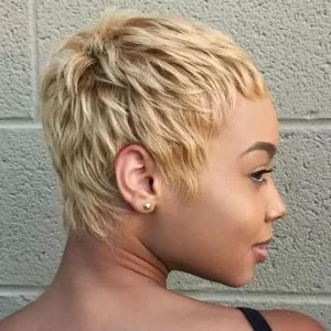 choppy blond pixie cut 27 piece wig