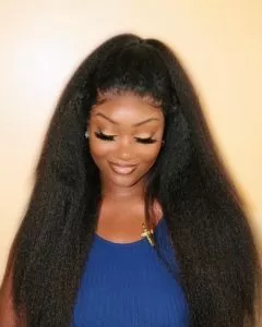 kinky straight sew in ponytail