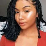 shoulder length box braids using rubber band method