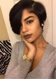 side part pixie cut half sew in