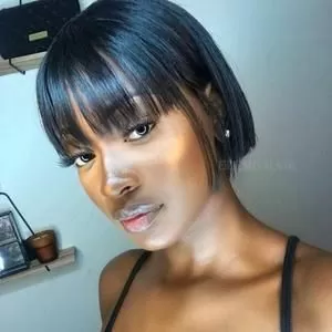 straight bob with bangs 27 piece wig