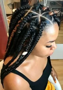 traingle rubber band box braids