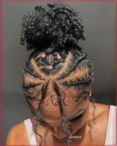 cornrow buns with baby hairs