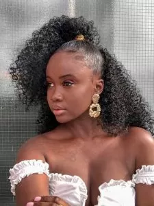 half up half down with defined curls