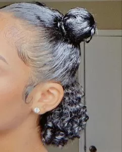 half up pigtails with baby hairs