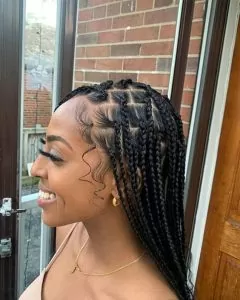 long baby hair on box braids
