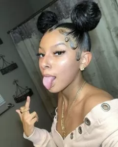 pigtail buns with baby hair