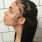 pigtails with long baby hair edges