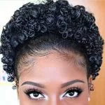 pulled back afro with baby hairs