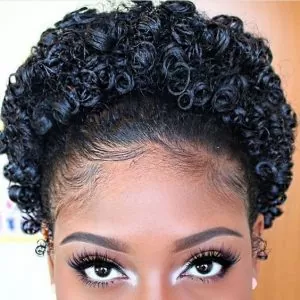 pulled back afro with baby hairs
