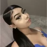 side part low ponytail with sleek edges