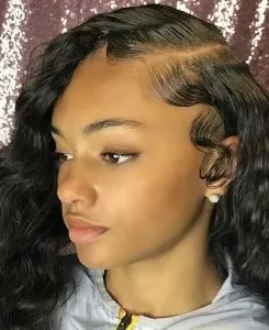 side part with baby hair