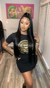 super long half up half down sew in