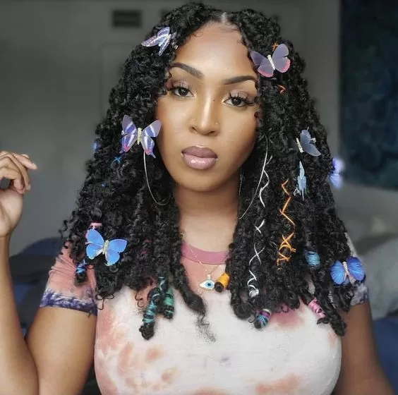 butterfly locs with butterfly clips