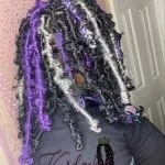 purple grey and black butterfly locs