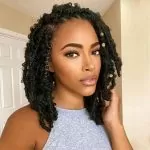short butterfly locs with beads