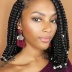 side box braids and beads