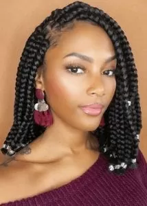 side box braids and beads
