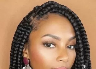 side box braids and beads