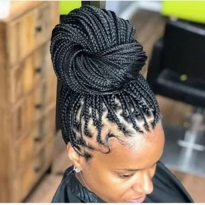 high bun individual braids